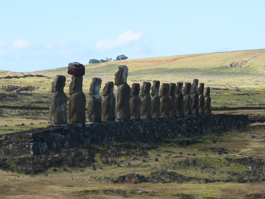 Tongariki Moai Statue Carving earthquake Easter Island, Rapa Nui, Hanga Roa, Isla de Pascua, Chile, South America