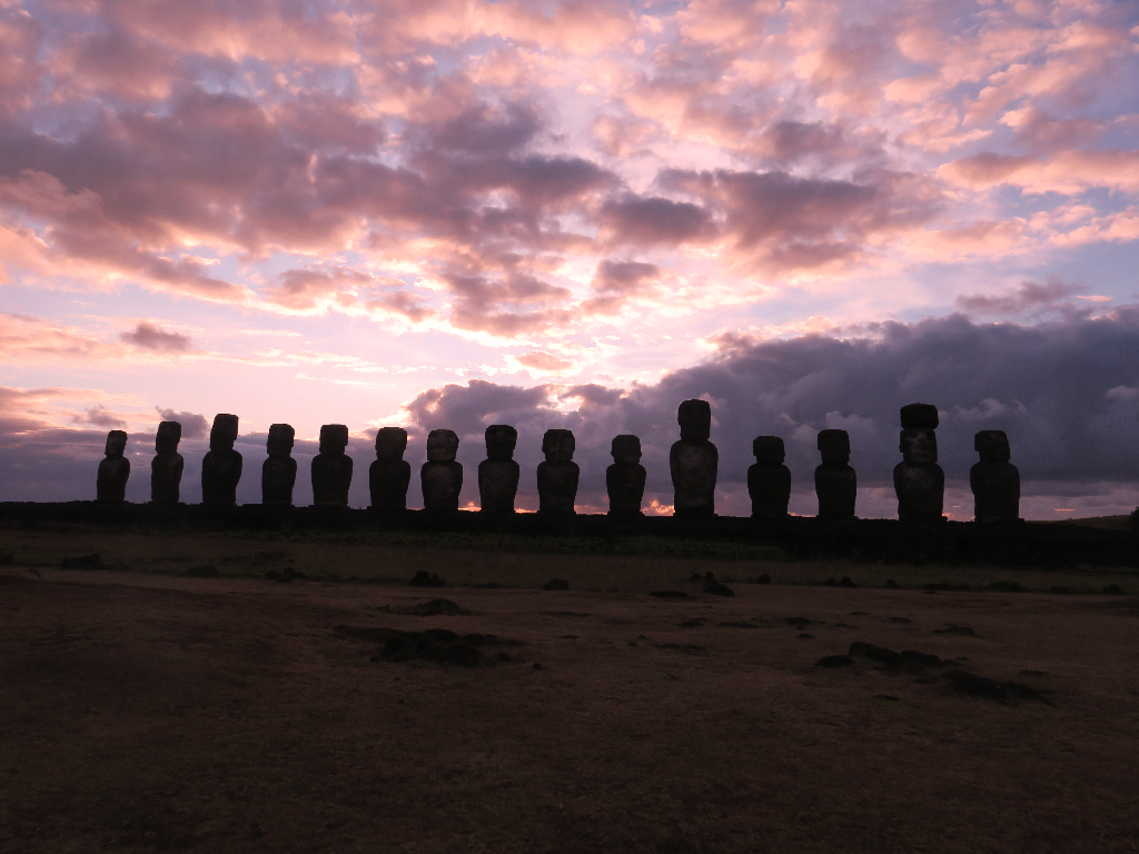 Tongariki Sunrise Sunset Easter Island, Rapa Nui, Hanga Roa, Vanuatu, Isla de Pascua, Chile, South America