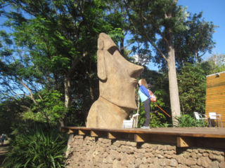 Moai at a craft center on Easter Island, Isla de Pascua, Chile, South America