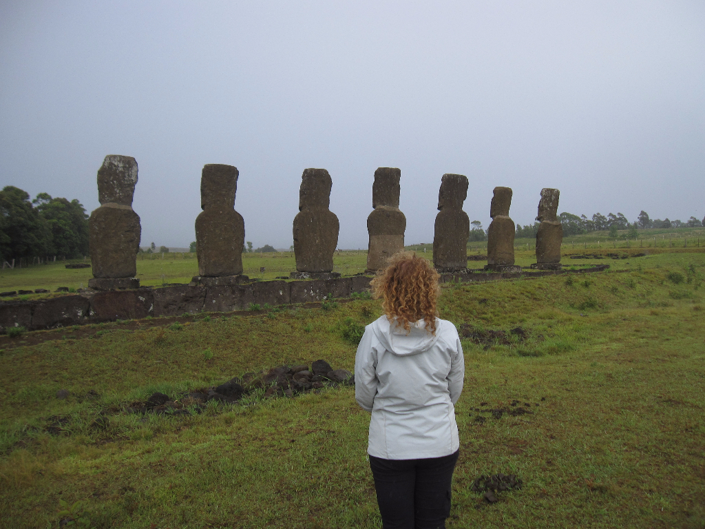 Ahu a Kivi - These seven Moai - Easter Island, Rapa Nui, Hanga Roa, Isla de Pascua, Chile, South America