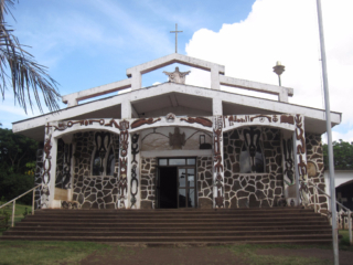 Christmas at the Church of Rapa Nui, Easter Island, Rapa Nui, Hanga Roa, Isla de Pascua, Chile, South America