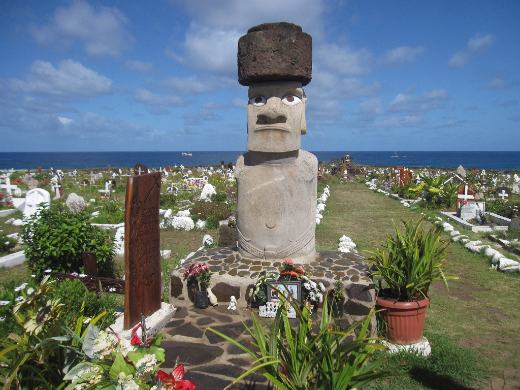 Hanga Roa Cemetery Tahai Complex Easter Island, Rapa Nui, Hanga Roa, Isla de Pascua, Chile, South America